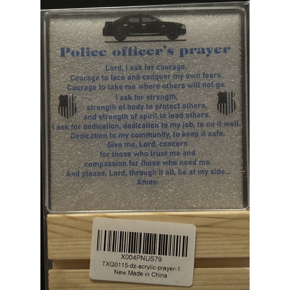 (#52) Police Officer’s Prayer Acrylic Self Standing Plaque, Gift, New